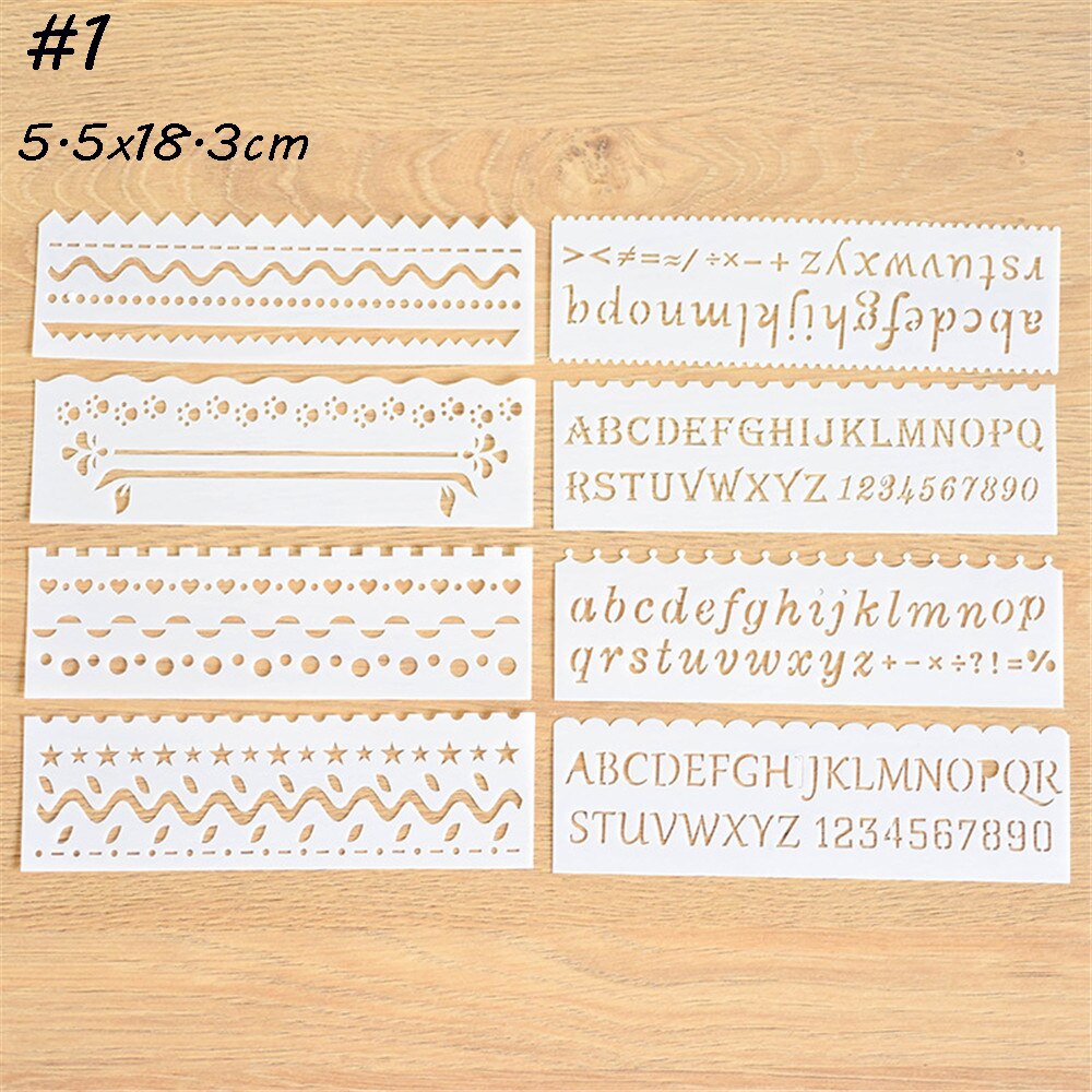 8pc 5,5x18,3 cm Wörter knapp Thema Schichtung Schablonen Wände Malerei Scrapbooking Stempel Album Dekor Präge Papier Karte vorlage: 1