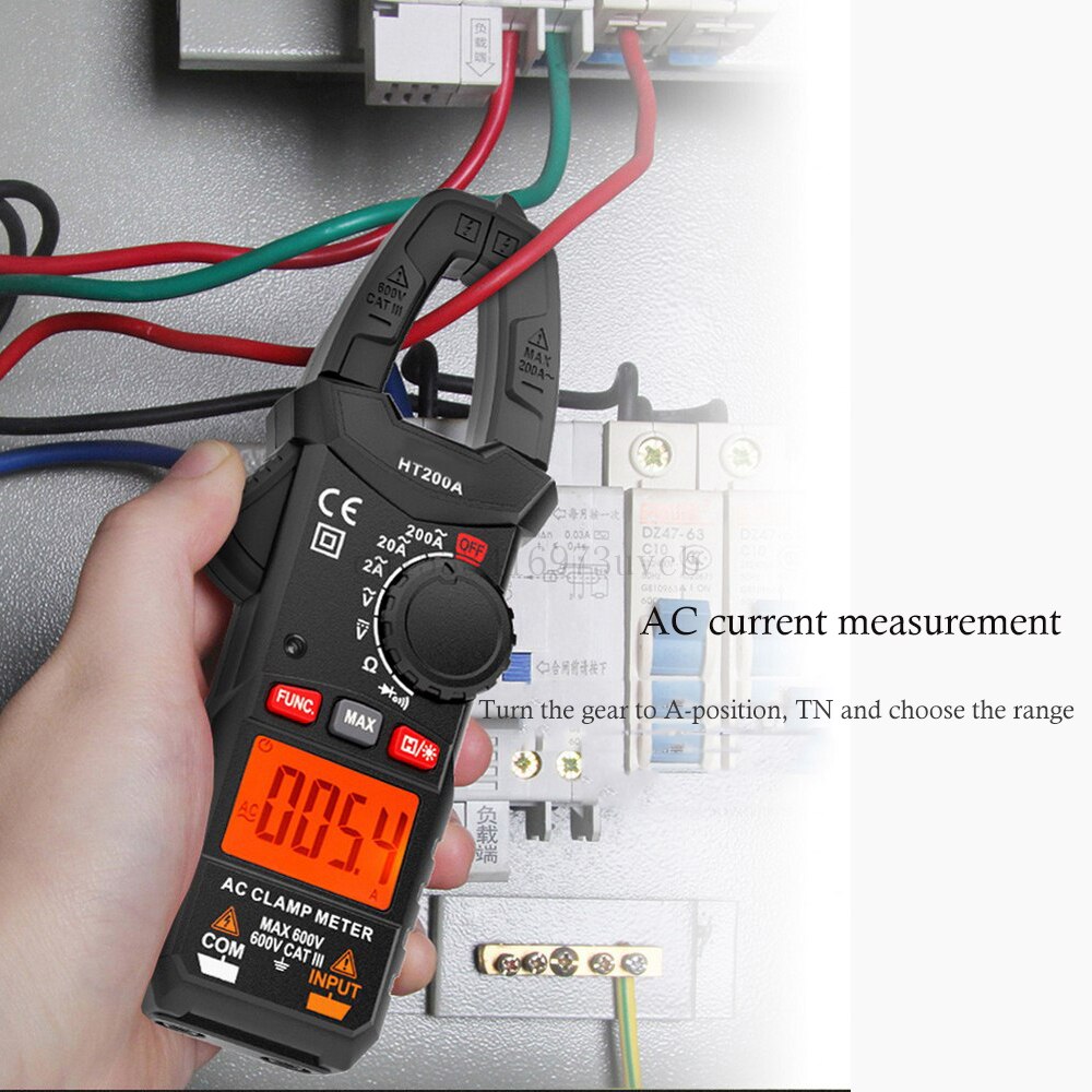 2000Counts Digital Clamp Meter Current Voltage Ampere DC AC Resistance NCV Ohm Tester 0-600V Ammeter Multimeter