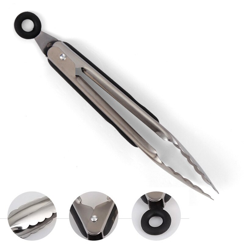 Stainless Steel BBQ Tongs Salad Ice Food Tong Bread Buffet Locking Kitchen Tong Clamp set Grill BBQ Accessories 12/16/18 inch