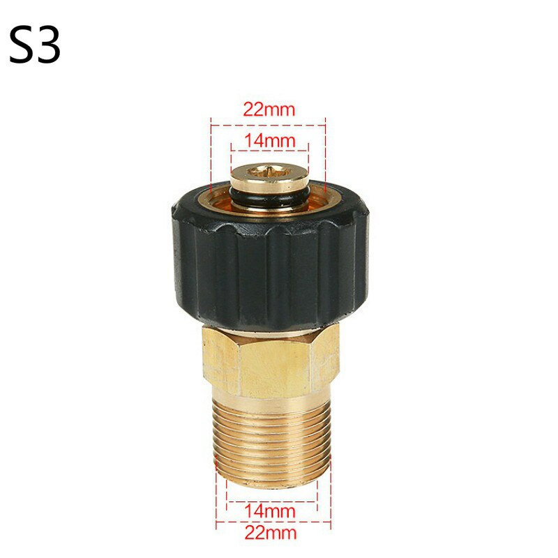 High Pressure Washer Adapter Foam Lance Adapter M22 * 14mm M22* 15mm Male Thread Garden Hose Pressure washer accessories: S3