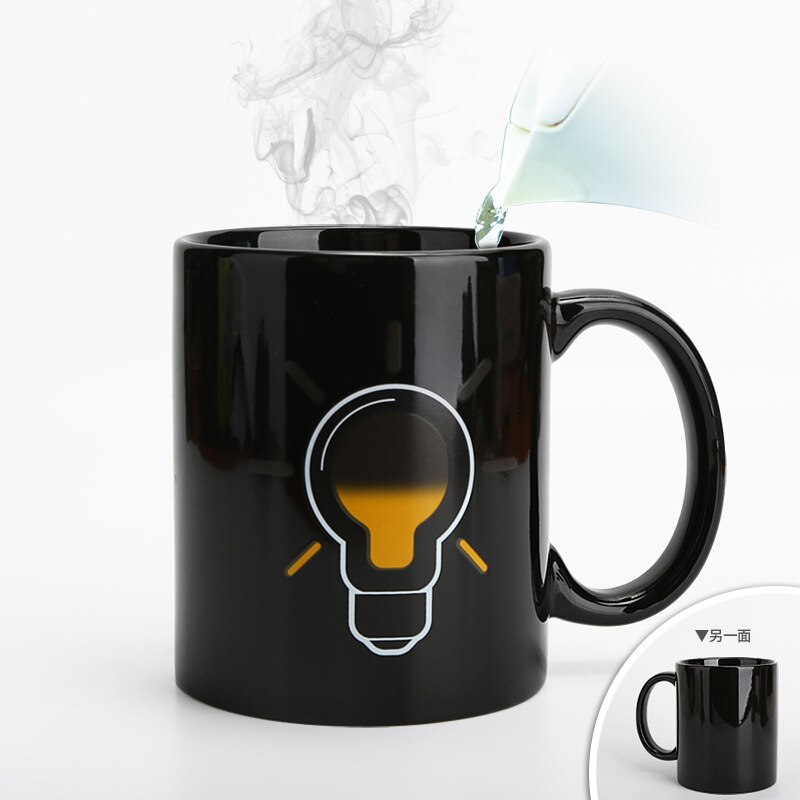 ZOOOBE Creatieve gloeilamp Temperatuur Veranderende Cup Kleur Veranderende Kameleon Mokken Warmtegevoelige Cup Koffie Melk Mok Goede