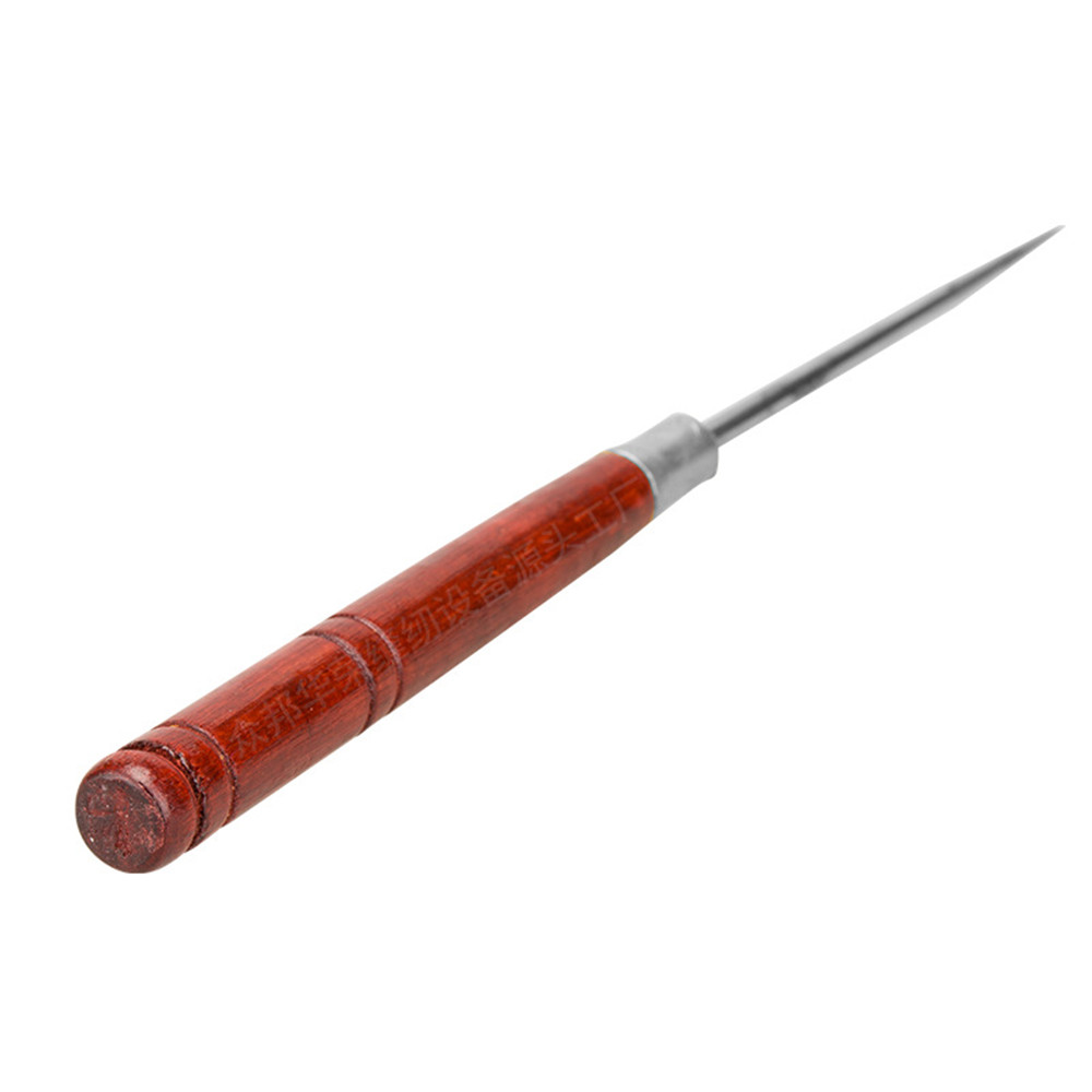 1pcs Red Woodhandle Awl Leather Craft Tip Awl Hand Sewing Tool Leather Edge Slicker Kit Awl Hole Puncher Positioning Drill Tools: Default Title