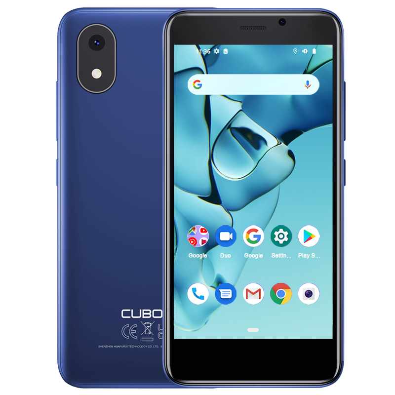 Cubot-J10 Smartphone Android 11, 1GB, 32GB, 4-Polegada Mini tela, Câmera traseira 5MP, 2350mAh, Cartão Dual SIM, Face ID Celular: Azul