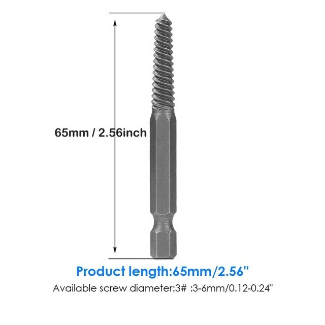 Hex Shank Screw Extractor Drill Bits Guide Broken Damaged Bolt Stud Remover: 3