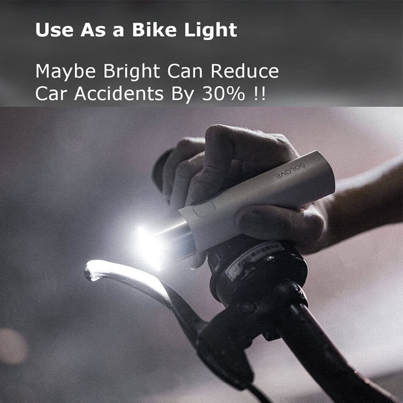 SOLOVE X3S 3000mAh Power Bank USB Rechargeable Brightness EDC Flashlight Portable Mini LED Torch for Outdoor Bike Power