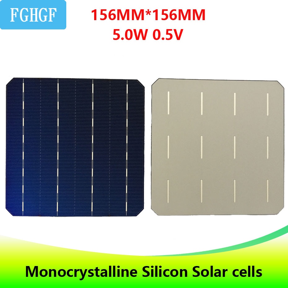 20 Stuks 0.5V 5W Mono Zonnecel 6X6 Placa Solar Grade Een Hoge Efficiëntie Voor Diy monokristallijn Silicium Paneel Voor Thuis Gebruik