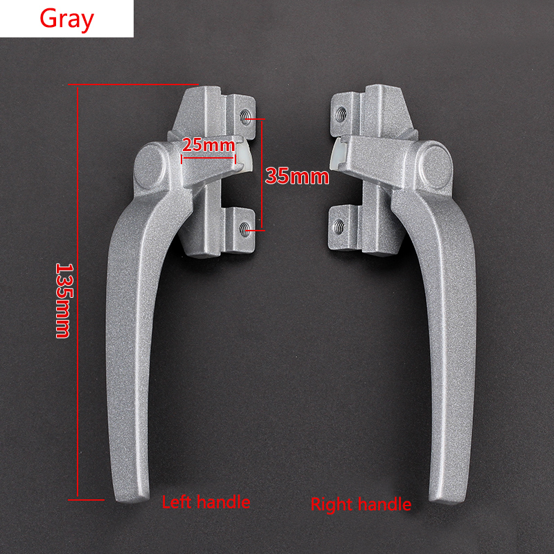 1pc Window Handle Lock Handle sliding window handle Aluminum Alloy window lock anti-theft lock: L-Left handle / 2