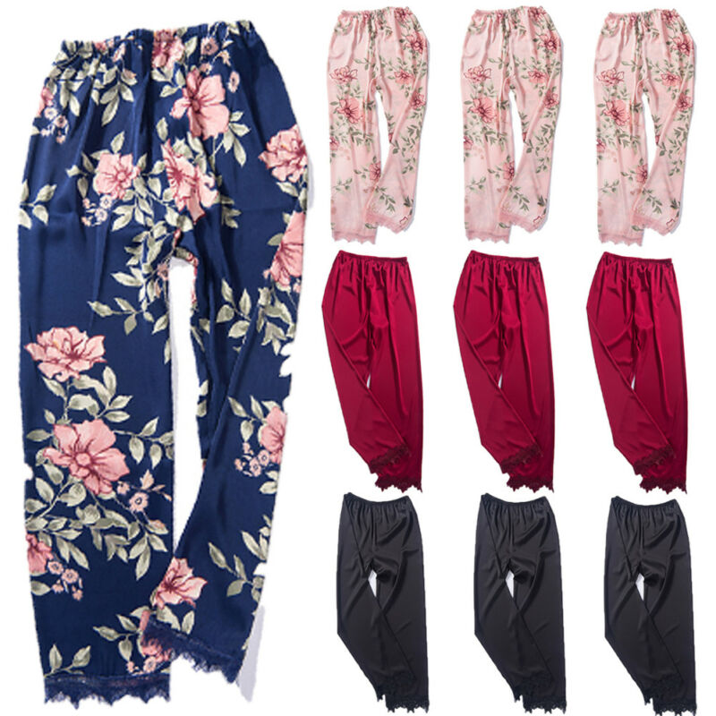 Kvinder dame silke satin pyjamas sæt pyjamas nattøj nattøj lounge slid kostume