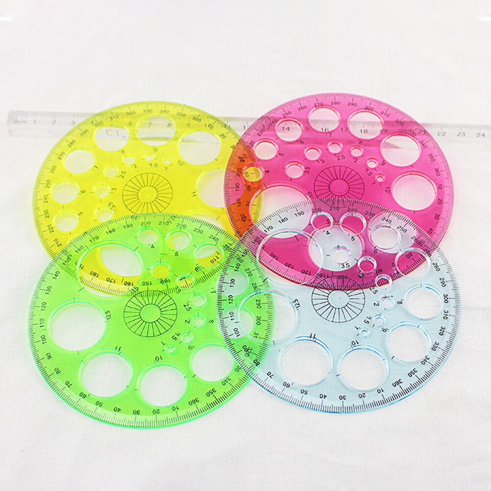 School Drafting Drawing Tool Round Ruler Template 360 Degree Ruler Protractor Lightweight Parts Gauging Survey