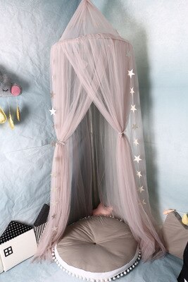 Goede prijs scandinavische stijl hangende meisjeskamer ronde hoes babybedhemel klamboe tent binnen voor kinderkamer: Pruim