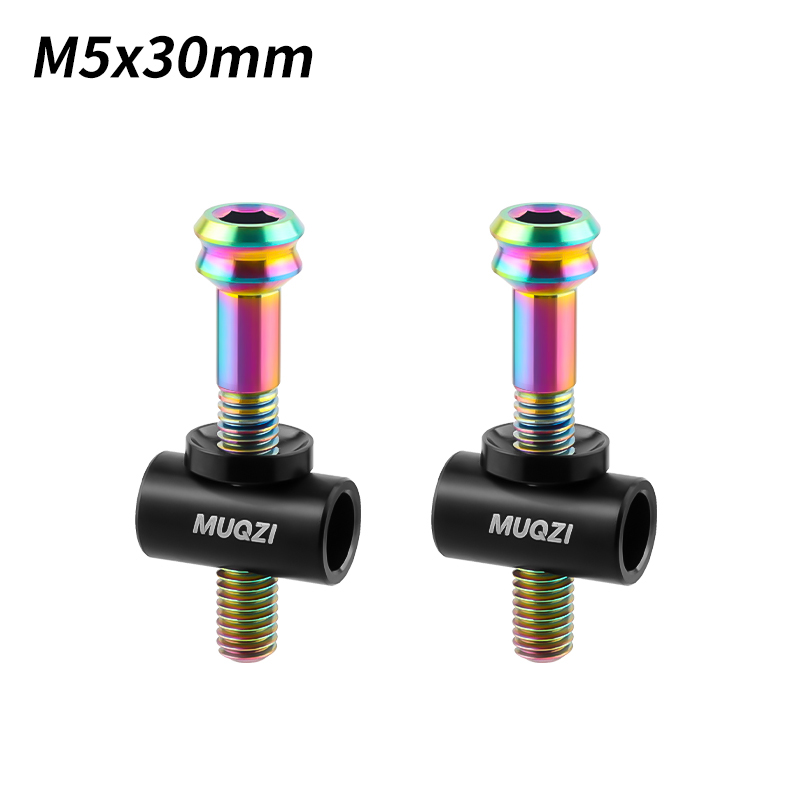 MUQZI Titan-Sattelstützenschraube M5 x 30/40 mm Fahrrad-TC4-Sattelstützen-Befestigungsschraube mit Unterlegscheibe für Fahrradsitzrohr: Grün