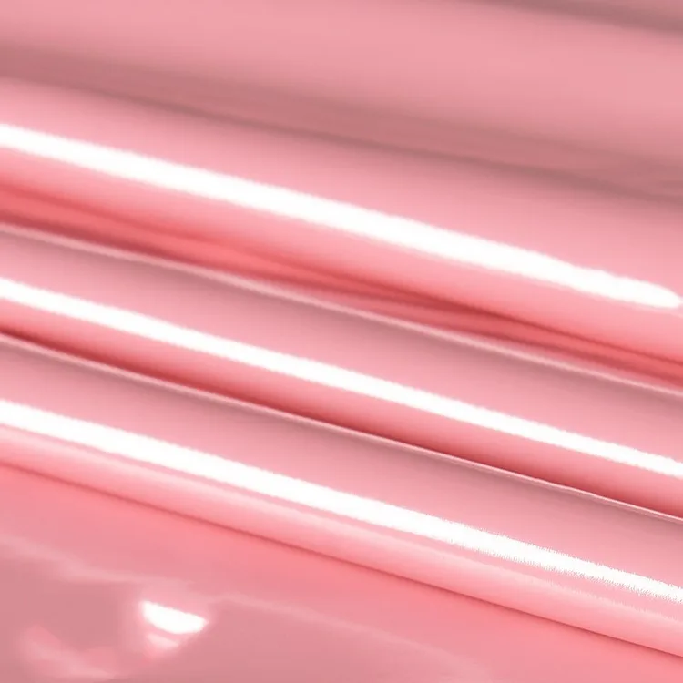 Shiny Glossy Soft Vinyl Patent Leather Fabric Elastic PVC Fabric Material for Dress Upholstery 140CM Wide Sold By Meter: 1Yard / Light Pink