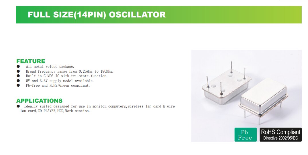 Crystal oscillator 40MHZ 40M 40.000MHZ In-line active crystal OSC DIP-4 rectangular clock vibration full size 5pcs