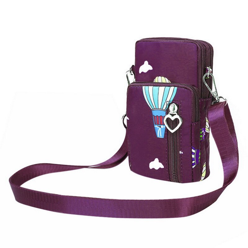 Vrouwen Handtassen Mini Tas Mobiele Telefoon Tassen Vrouwelijke Eenvoudige Kleine Crossbody Tassen Casual Dames Flap Schoudertas Gilrs Cion Portemonnee: Purple balloon