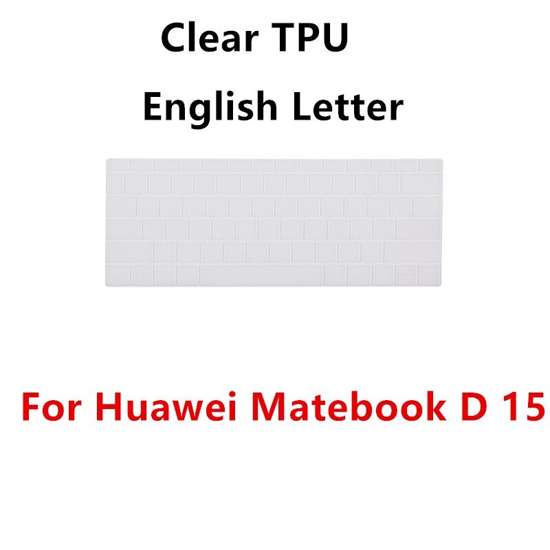 Ussian letter keyboard cover for huawei matebook  d14 d15 clear tpu keyboard stickers skin for matebook 13 x pro protector: D15 1