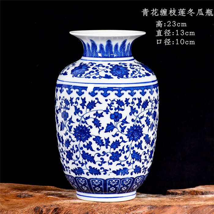 Jingdezhen Ceramics Ancient Blue and White Porcelain Vase: A