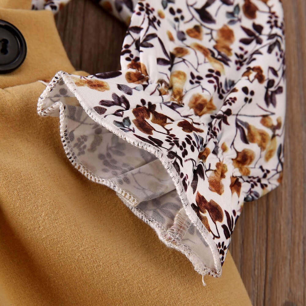 0-5Y Infant Kids Baby Girl Floral Clothes Sets Ruffles Tops T-Shirt Pants Overalls Outfits Set Autumn Clothes