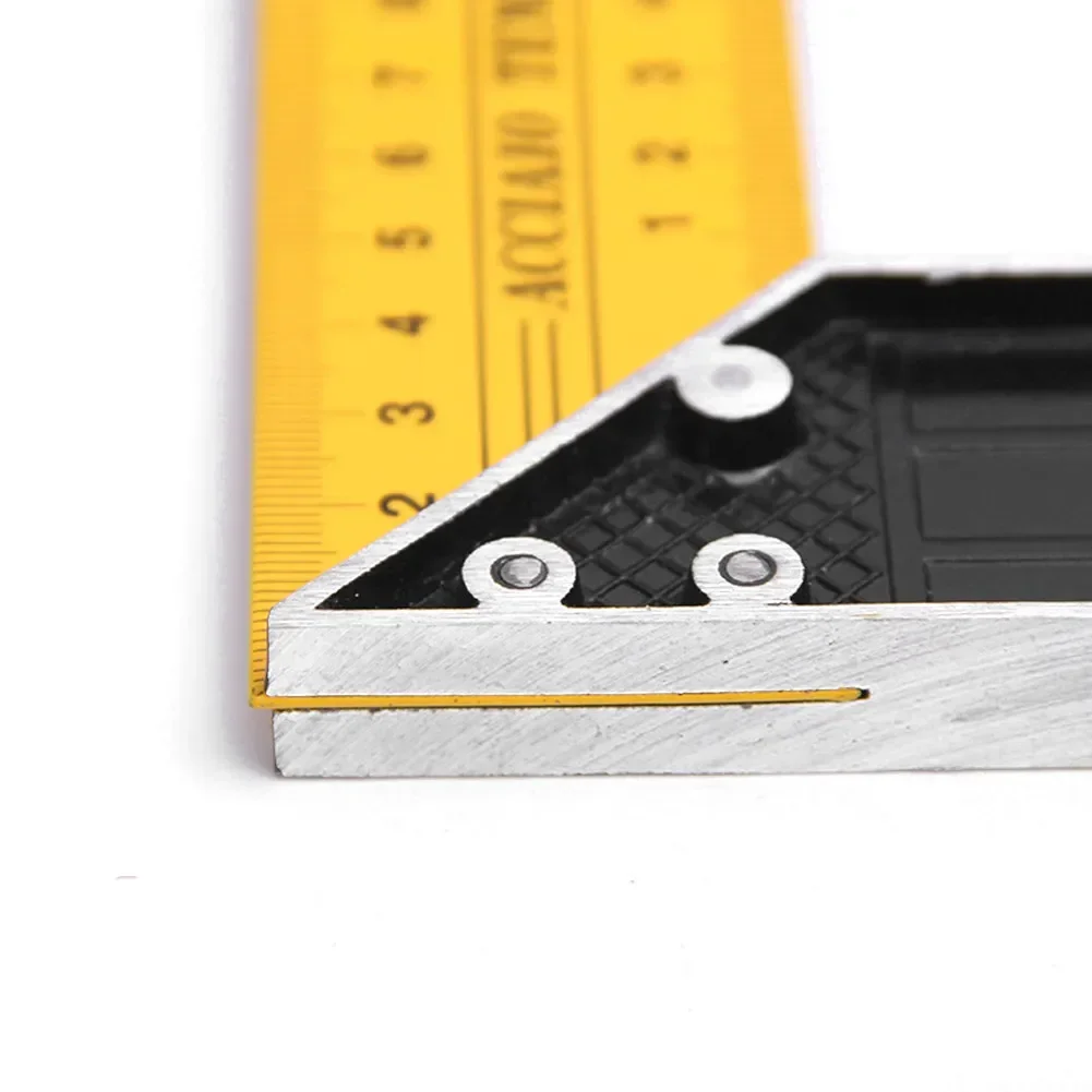Regla de ángulo cuadrado en L, regla de 90 grados de acero de 250/350mm para carpintería, carpintería, artesanía de cuero, herramientas manuales de medición