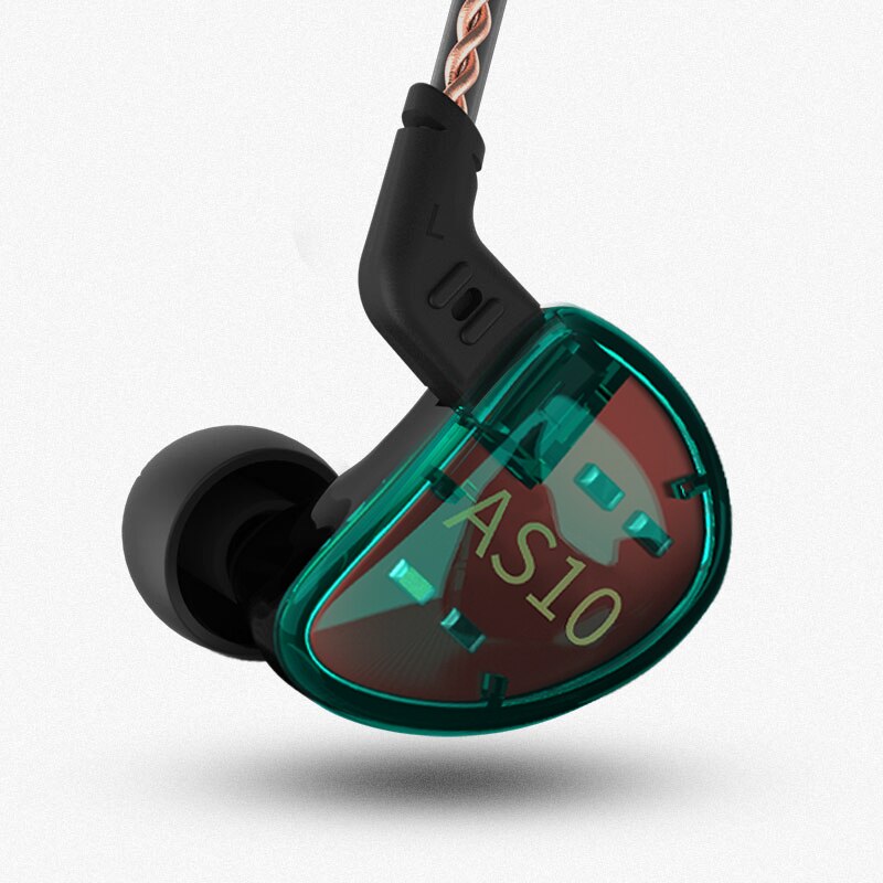 Kz AS10 Hoofdtelefoon 5 Balanced Armature Driver In Ear Oortelefoon Hifi Bass Monitor Oortelefoon Oordopjes Met 2pin Kabel Kz ZS10 kz BA10