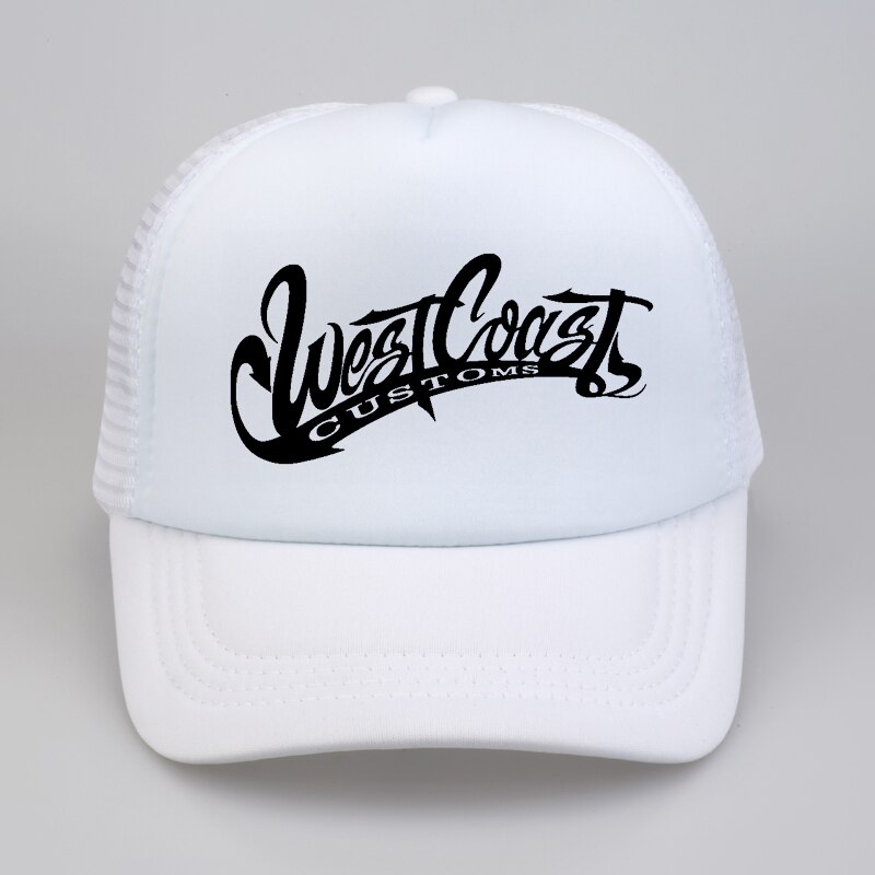 Men Women west coasts customs GLDAN hat Letters Print Baseball Caps Summer Hip Hop Casual cool mesh trucker cap hats: white