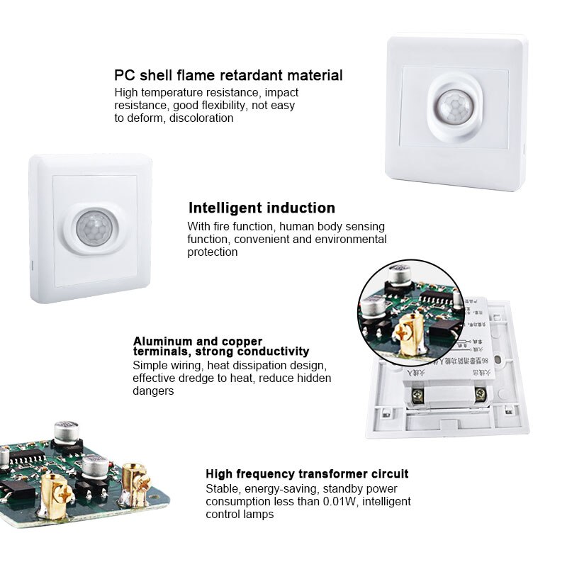 Induction Lamp Switch Sensor Starters Light Control Ceiling Light 220V ON / OFF for Emergency Home Lighting LED Lamp