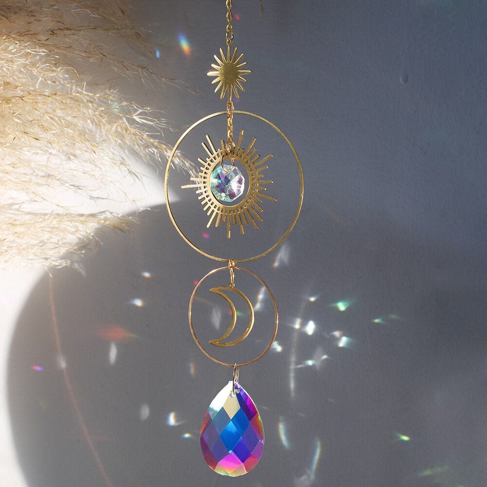 Crystal Sun Catcher Prism Wall Hanging Boho Décor Car Pendent Accessories Ornaments Window Garden Decoration Christmas: Crystal M01026