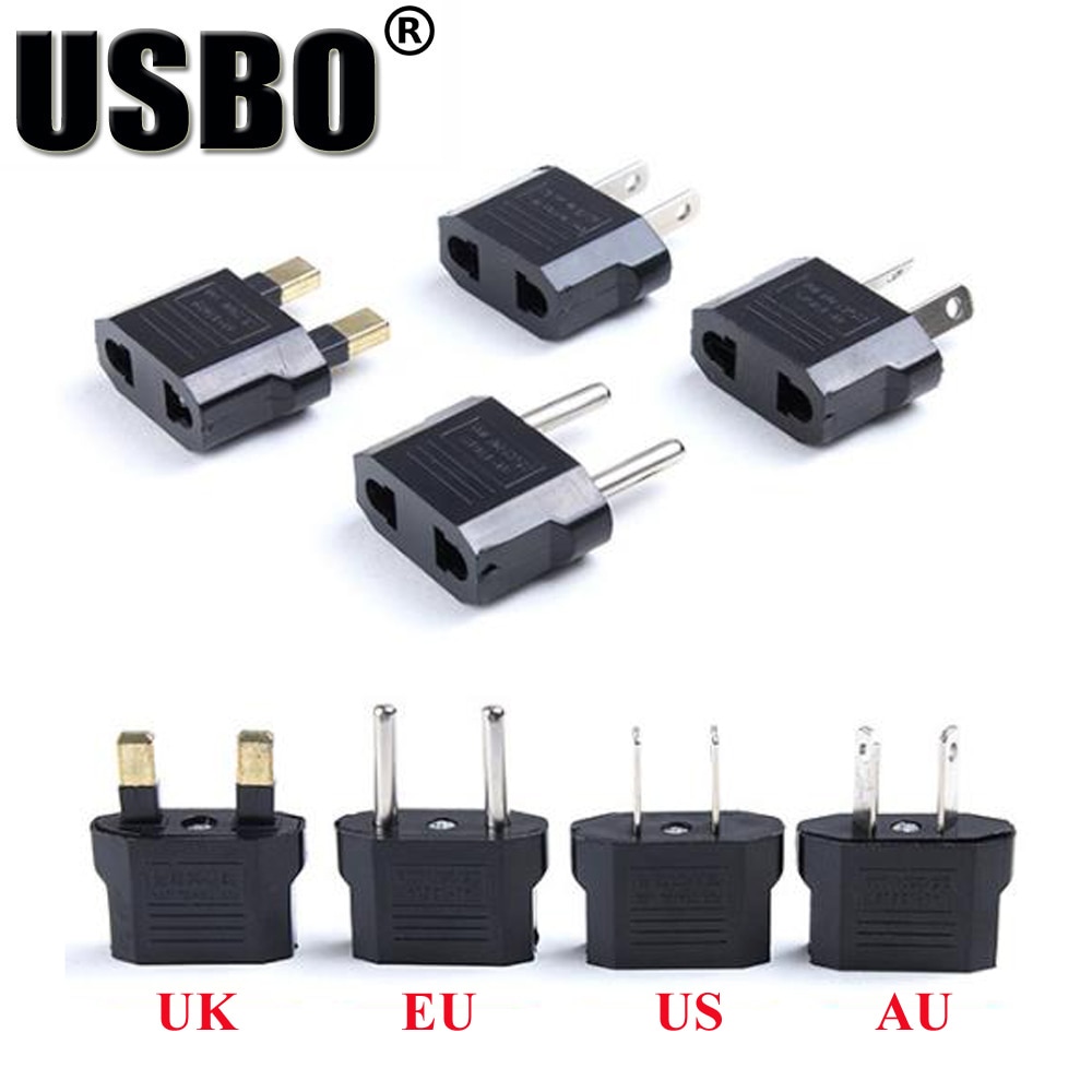 Supply Black 6/10A 250V universal travel adaptor plug UK/US/AU/EU(4.0/4.8MM) 2Pins Small power adaptor plug socket converter