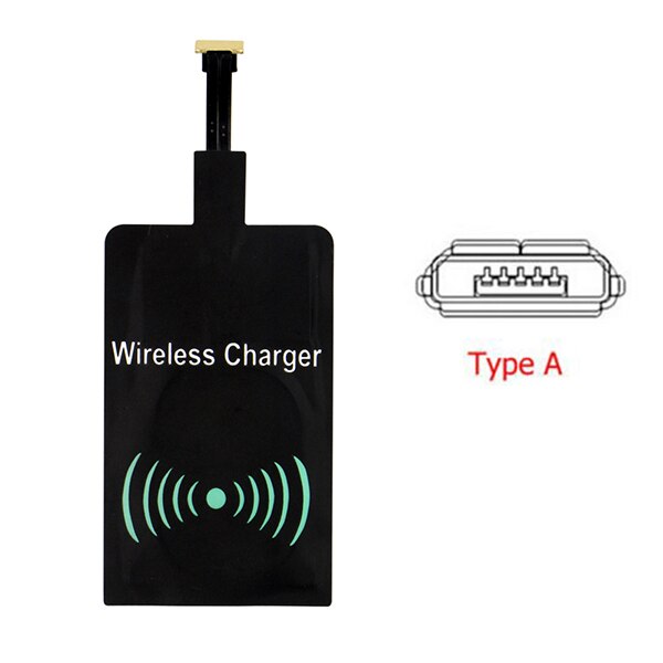 Qi Wireless Charging Kit Transmitter Charger Adapter Receptor Receiver Pad Coil Type-C Micro USB kit for iPhone Xiaomi Huawei: receiver Type A