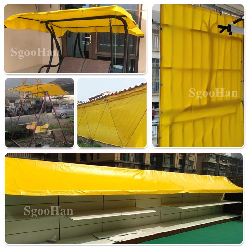 0.45mm Yellow Rainproof Cloth PVC Coated Banner Tarpaulin Oilcloth Outdoor Awning Waterproof Oxford Cloth Sunshade Sail Shelter