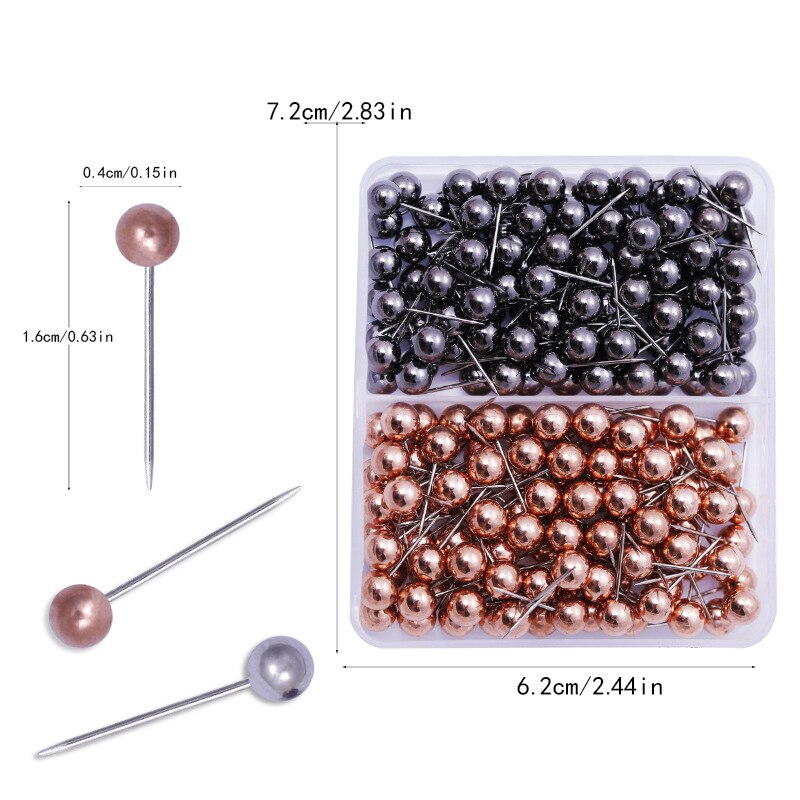 400PCS 4MM Round Plastic Head Steel Point Push Pins Map Thumb Tacks Pin Office School Supplies Safety Dressmaking Pins