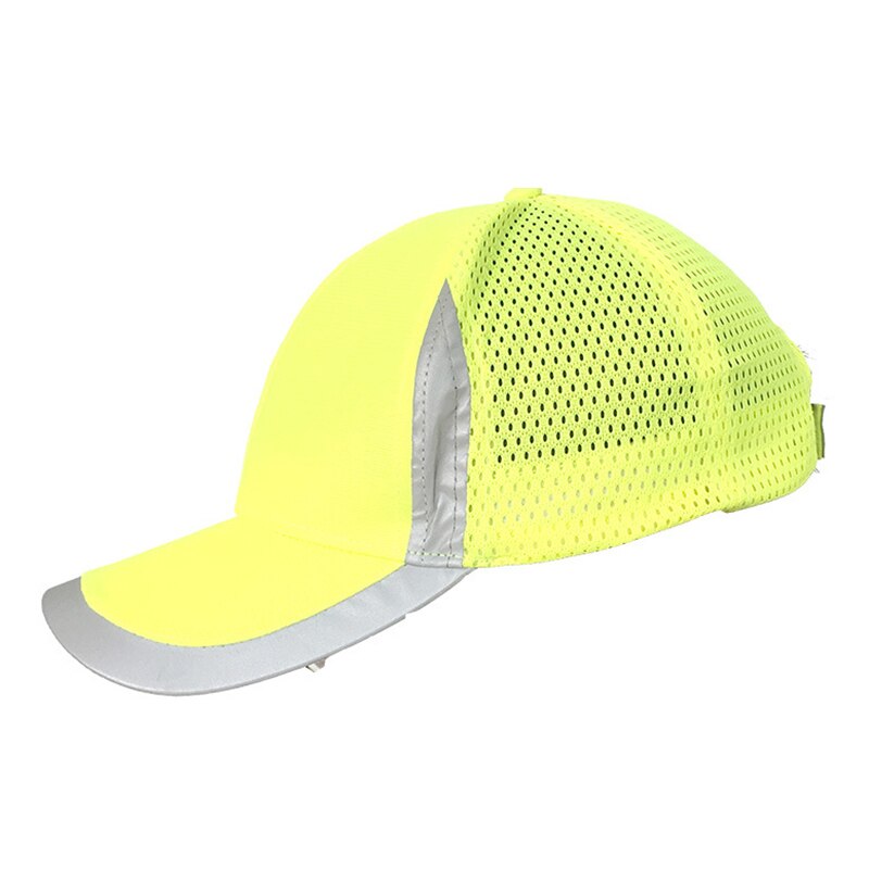 Høj synlighed gul/lime unisex cap hi vis arbejdstøj reflekterende baseball kasket let åndbar hat til udendørs arbejde: Gul