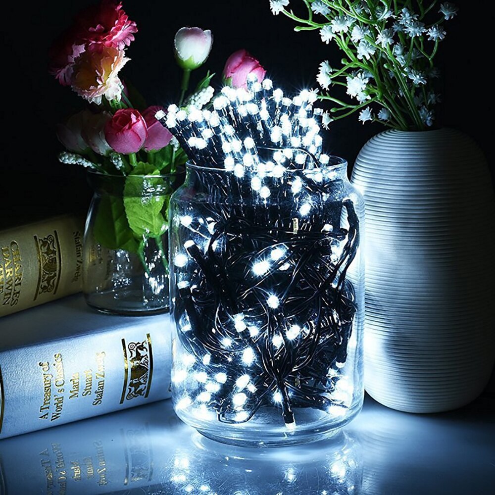 LED Solar String Lights 8 Mode Fairy Lights Outdoor Waterproof Christmas Garland Solar Power Lamp Garden Decoration D30