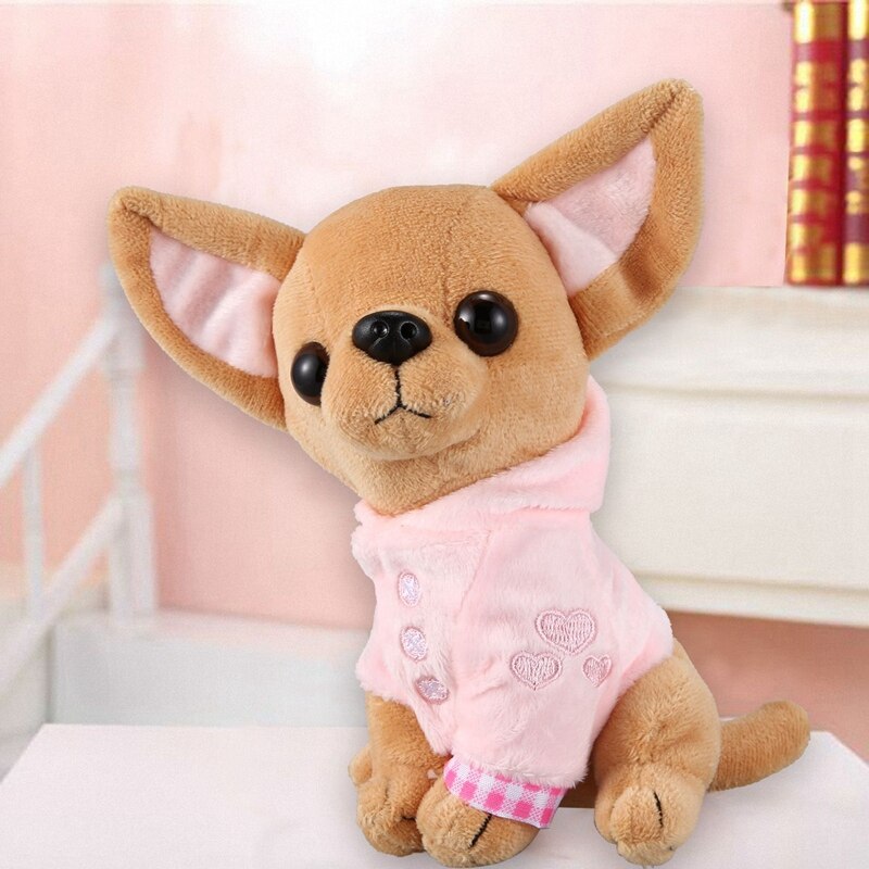 1 pièces 17Cm Chihuahua chiot enfants jouet Kawaii Simulation Animal poupée d'anniversaire pour les filles enfants mignon en peluche chien en peluche