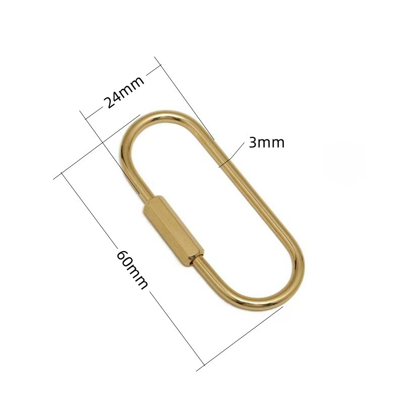 Brass Keychain Minimalist Thread Buckle Screw Key Ring Retro Copper Car Key Ring: Rose Gold