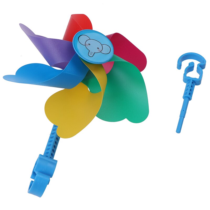 Molinillo de molinete colorido de PVC, juguete impulsado por el viento para bicicleta patinete, para niños y niñas, 1 unidad