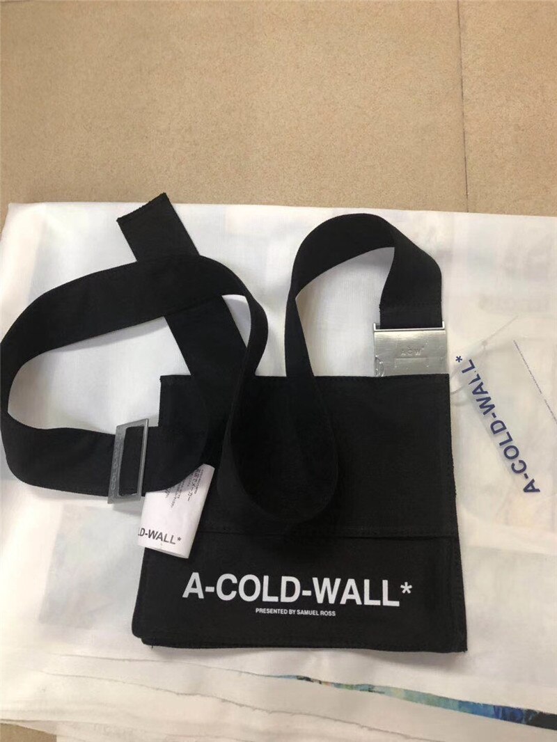 Apricot Black A-COLD-WALL* Shoulder Bag Streetwear Canvas LOGO Button A COLD WALL Crossbody Bag ACW Chest Bag: 4