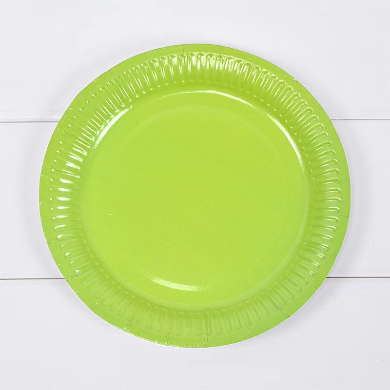Solid Disposable Tableware Set, Party Supplies, Paper Plates, Wedding, Birthday Party Decor, Adult Favor, Black, Green, Blue,: green