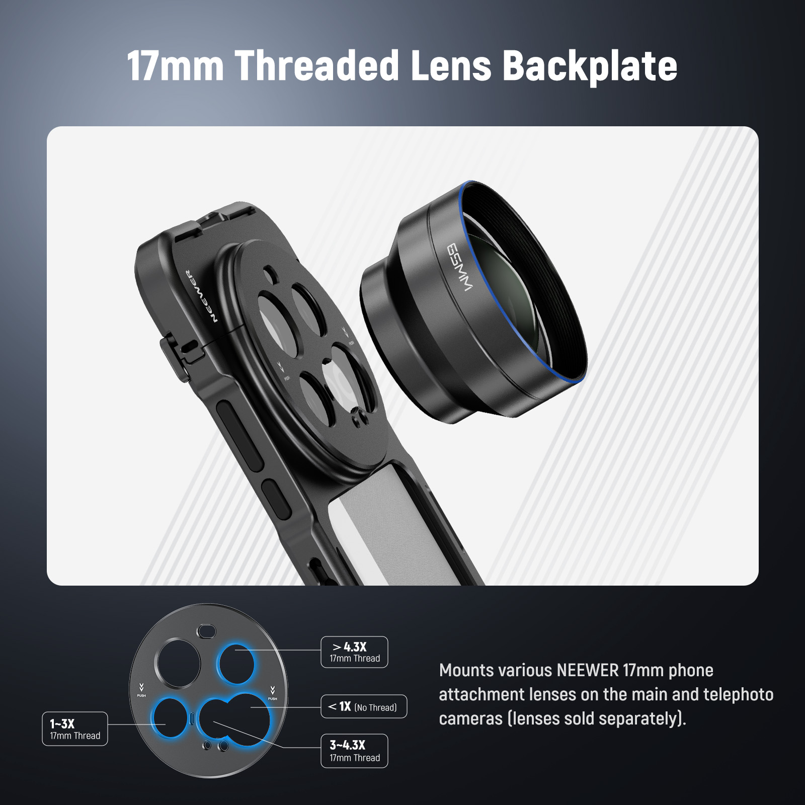 Neewer 15 ultra cage, hurtigutløsende videoveske, telefonstabilisatorholder for xiaomi 15 ultra med adapter for 67mm filter