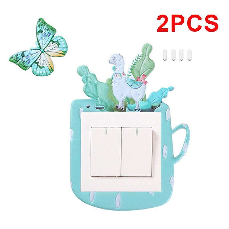 Switch Cover Wall Sticker Cute Cartoon 3D Socket Protective Household Socket Light Switch Sticker For