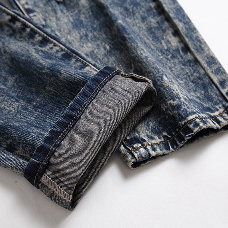 Hommes déchiré jean long denim hommes automne/hiver pantalons décontractés coton trou ruine jean pour homme grande taille