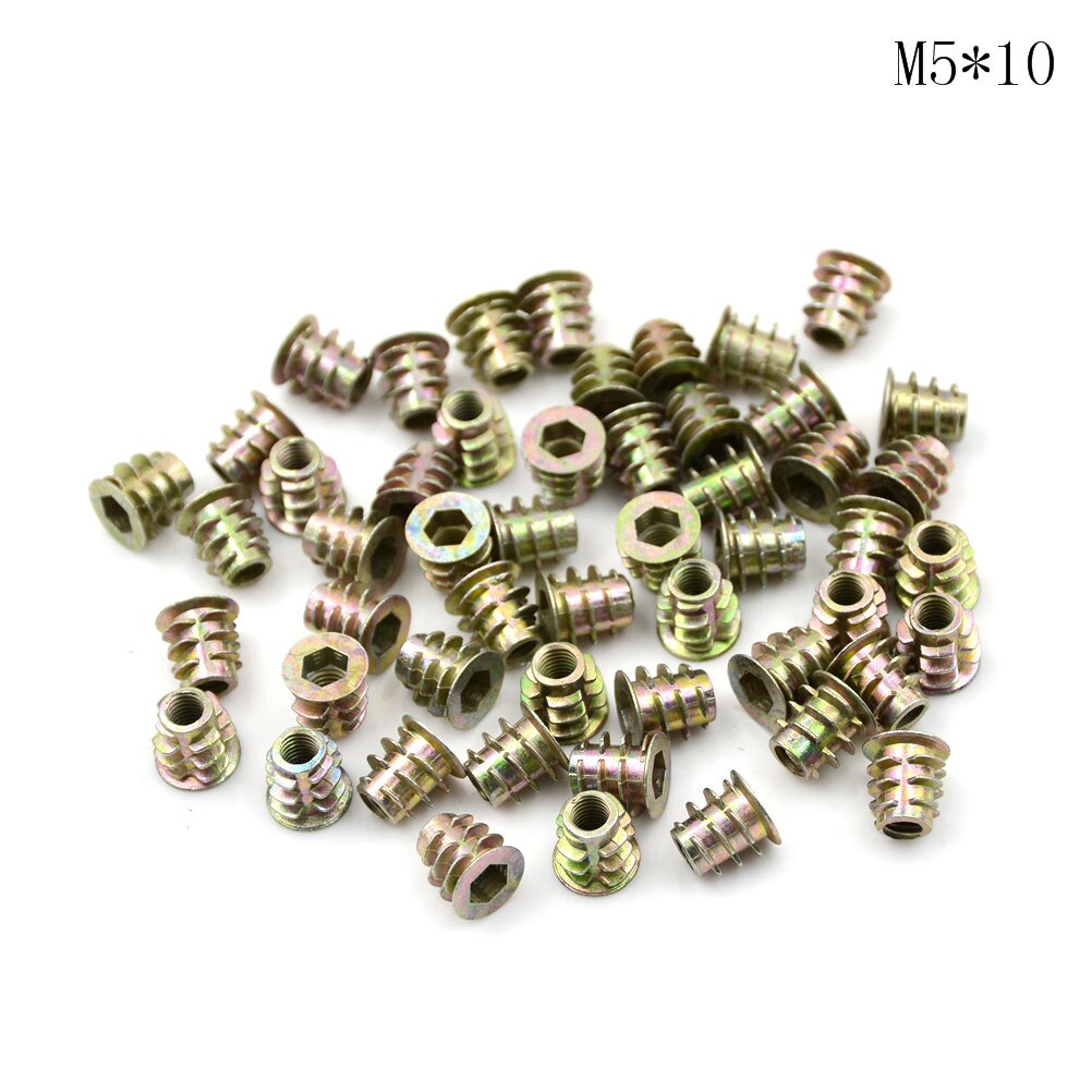 50Pcs M4 * 8/10/M5*10/8/13/M6*10/13 Zink legering Meubels Hex Socket Drive Hoofd Moer Schroefdraad Voor Hout Insert Noten: A4
