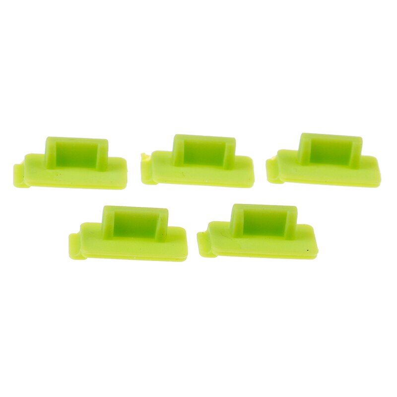 5 PCS Port Charger Cover Jack Interface Dustproof Prevention For PC Notebook Standard USB Dust Plugs: 5pcs Green