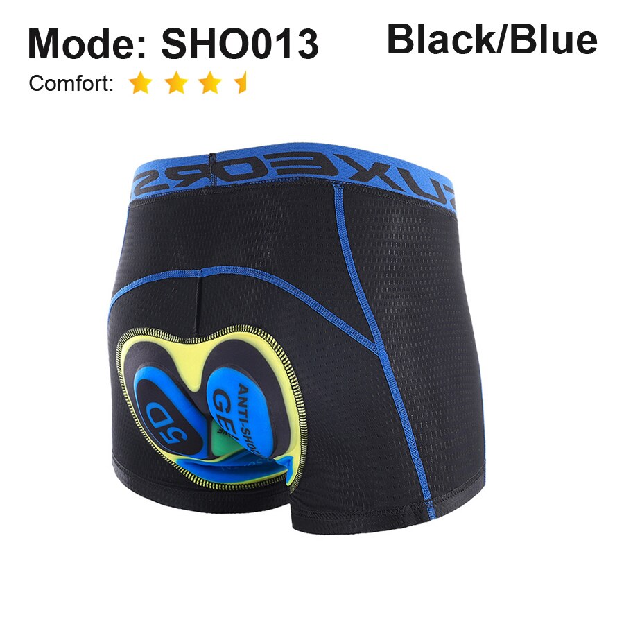 NEWBOLER Men's Cycling Shorts GEL Pad Breathable Mesh Cycling Underwear Shockproof Bicycle Underpant MTB Road Bike Riding Shorts: SHO013 Blue / XXL