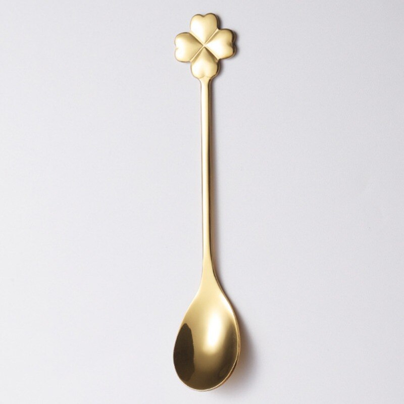Tea Coffee Mixing Spoon Gold Spoon Long Handle Dessert Stainless Steel Vintage Teaspoons Drink Tableware Unique Shape: F