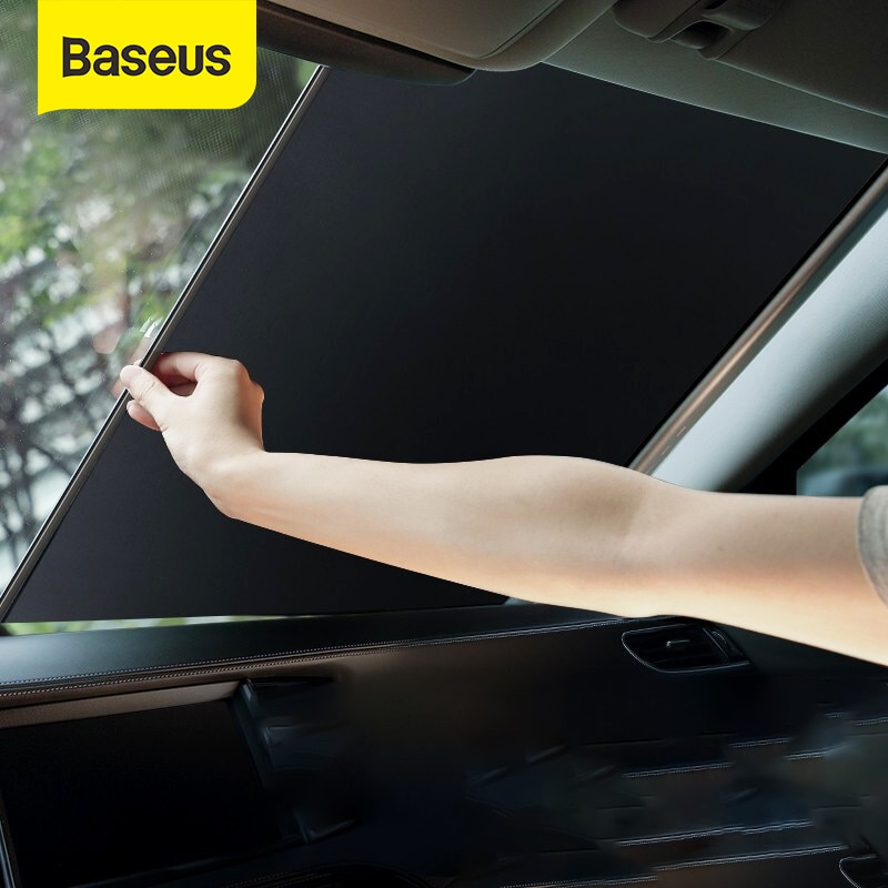 Baseus Voorruit Zonnescherm Cover Automatische Intrekbare Zonwering Zon Bescherming Voor Auto Voorruit Voorruit Zonnescherm