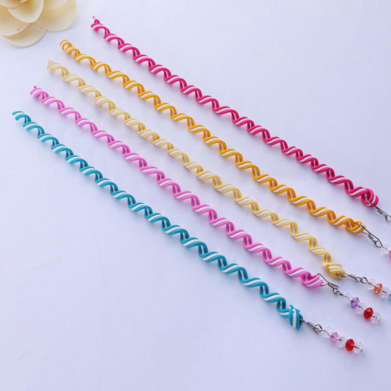 5/6 unids/lote cinta para el pelo para niñas de Color arcoíris bonita banda para el pelo cristal elástico largo bandas para el pelo para Niños Accesorios para el cabello