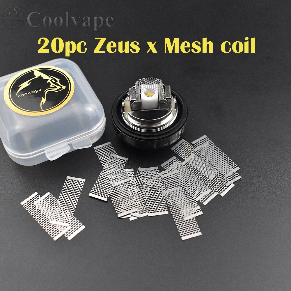 Coolvape zeus Mesh rta Deck zeus rta Deck 10pcs Ni80 0.2ohm e 10pcs cotoni bobina materiale in acciaio inossidabile