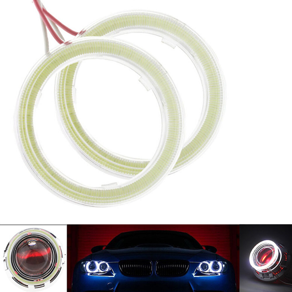 Super Ljusa Halo Ringar COB LED Angel Eyes - 60mm till 120mm - Bil och Motorcykel DRL Lampa
