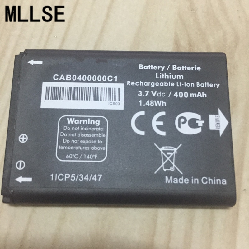 MLLSE 400mAh Battery For Alcatel OT1035D CAB0400000C1 OT-1035D OT-1016D OT-1052D One Touch 232 1013X