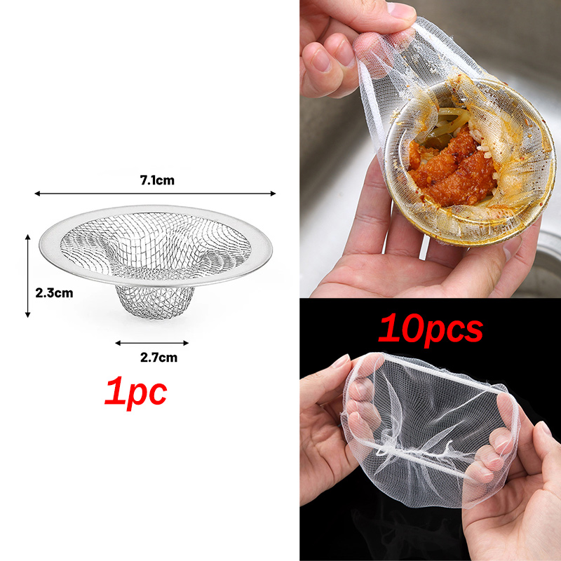 Filtro de acero inoxidable para fregadero de cocina, coladores de malla para alcantarillado, bolsas de malla desechables para filtro de fregadero, drenaje de suelo de baño, filtro de residuos de pelo: Níquel